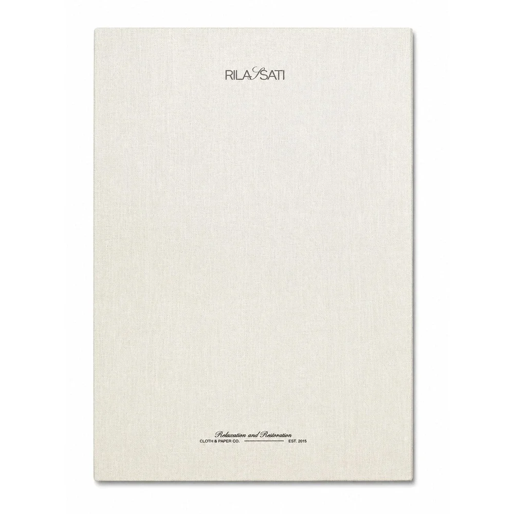 Cloth & Paper Rilassati Linen Folio Cream Grey Striped Stationery Organizer‎